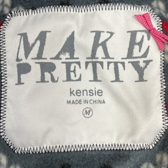 Kensie One Piece Microfleece Hooded Onesie Lounge Pajamas M - Picture 13 of 16